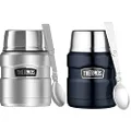 Thermos Stainless King Vacuum Insulated Food Jar, 470ml, Stainless Steel, SK3000ST4AUS & Stainless King Vacuum Insulated Food Jar, 470ml, Midnight Blue, SK3000MBAUS