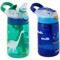 Contigo 50914 Gizmo Flip Autospout Kids Water Bottle, Green 19.1 cm*17.2 cm* 8.9 cm & 50915 Gizmo Flip Autospout Water Bottle, Yacht 414ml Capacity, Multicolored