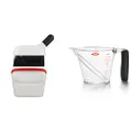 OXO 1334280 Good Grips Compact Dustpan and Brush Set White & 70981 Good Grips Angled Measure Cup, 500 ml Capacity, 2 Cup