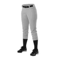 Alleson Ahtletic Women's Fast Pitch Softball Belt Loop Pants, Grey, Medium