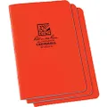 Rite in the Rain Weatherproof Stapled Notebook, 4.625" x 7", Orange Cover, Universal Pattern, 3 Pack (No. OR71FX)