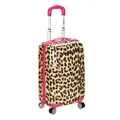Rockland Safari Hardside Spinner Wheel Luggage, Pink Leopard, Carry-On 20-Inch, Safari Hardside Spinner Wheel Luggage