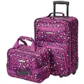 Rockland 2 Pc Luggage Set, Purple Leopard (Purple) - F102