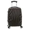 Rockland Melbourne Hardside Expandable Spinner Wheel Luggage, Black Wave, Carry-On 20-Inch, Melbourne Hardside Expandable Spinner Wheel Luggage