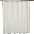 Amazon Basics Printed Fabric Shower Curtain, 72" X 72", Natural Herringbone