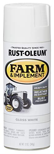 Rust-Oleum 280132 Farm and Implement Spray Paint, Gloss White, 12 Oz