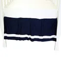 Babyhood Breezy Blue Pleated Crib Skirt, Navy/White