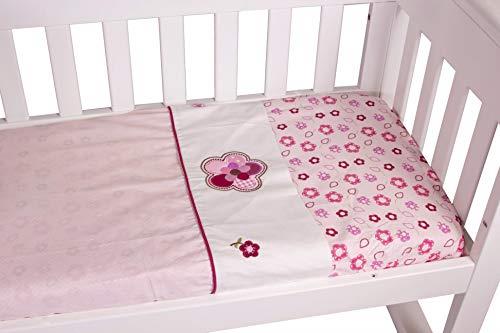 Babyhood Amani Bebe Raspberry Garden Cradle Sheet, Multicolour, 3 Count