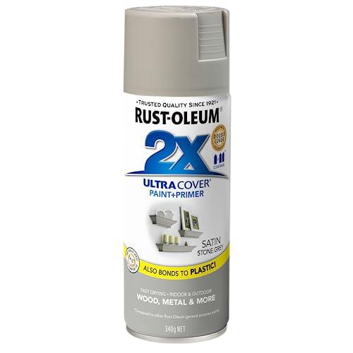 Rust-Oleum 2X Ultra Cover Satin Spray, Stone Grey, 340 g