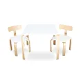 Babyhood Scandi Playing Table and Chairs 3-Pieces Set, White/Natural