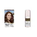 Clairol Hair Colour Bundle: Clairol Nice'N Easy 5W Natural Medium Caramel Brown + Root Touch Up Root Concealing Spray- Medium Brown, For Brown Hair