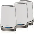NETGEAR Orbi Quad-Band WiFi 6E Mesh System (RBKE963) – Router with 2 Satellite Extenders, Coverage up to 600sqm, 200 Devices, AXE11000 (Up to 10.8Gbps), White (RBKE963-100APS)