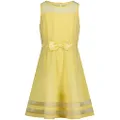 Calvin Klein Girls' Sleeveless Party Dress, Fit and Flare Silhouette, Round Neckline & Back Zip Closure, Light Yellow, 3 Years