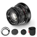 PERGEAR 35mm F1.4 Full-Frame Manual Focus Lens, Compatible with Full-Frame Canon EOS-R Mount Mirrorless Cameras EOS R RP R5 R6 (Black)