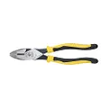 Klein Tools 9" Journeyman™ Connector Crimping Pliers Side Cutting, Crimping die behind hinge for superior leverage, J213-9NECR