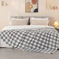 BEDELITE Fleece King Size Blanket for Couch Sofa Bed, Buffalo Plaid Decor Grey and White Checkered Blanket, Cozy Fuzzy Soft Lightweight Warm Blankets for Winter and Spring