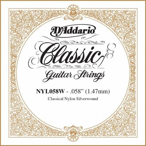 D'Addario NYL058W Silver-Plated Copper Classical Single String, 058