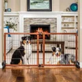 Carlson Extra Tall 70-Inch Wide Adjustable Freestanding Pet Gate, Premium Wood (2870 DS)