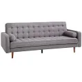 HEQS Sofia Sofa Bed Dark Grey, MDF Frame, Polyester Fabric, Three-Seater, Living Room Furniture
