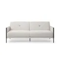 HEQS Yaris 3 Seater Sofa, White, Soft Foam, Powder-Coated Metal Legs, Bedroom Furniture