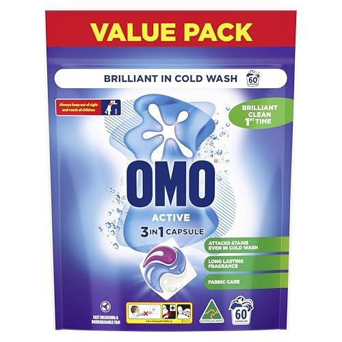 OMO Active 3 in 1 Laundry Capsules, 60 Washes