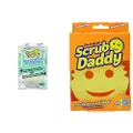 Scrub Daddy Soap Daddy Dispenser, Clear & Flex Texture Cleaning Sponge, Original Yellow 4 1/8 inches