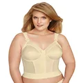 EXQUISITE FORM 5107530 Fully Slimming Wireless Back & Posture Support Longline Bra with Front Closure, Beige, 44B