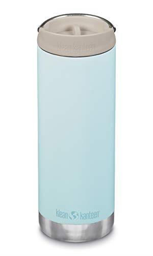Klean Kanteen TKWide Insulated Coffee Tumbler with Cafe Cap, 473 ml Capacity, Blue Tint