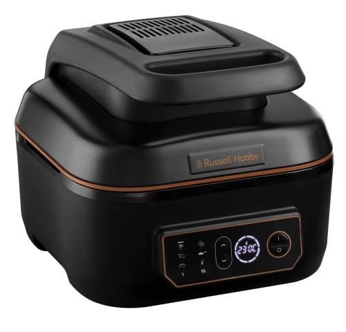 Russell Hobbs Satisfry Air and Grill Multi Cooker, RHMCAF40, Air Fryer Oven, 5.5 L Capacity, 7 Auto Functions, Digital touchscreen Display, Dishwasher Safe, Black/Copper