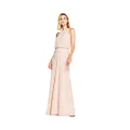 Adrianna Papell Womens 191914100 Art Deco Beaded Blouson Dress with Halter Neckline Sleeveless Formal Night Out Dress - Pink - 18