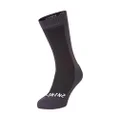 SEALSKINZ Unisex Waterproof Cold Weather Mid Length Sock, Black/Grey, Small