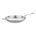 Vogue Tri Wall Flat Bottom Stainless Steel Wok, 300 mm Size