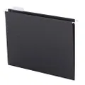 Smead Colored Hanging File Folder with Tab, 1/5-Cut Adjustable Tab, Letter Size, Black, 25 per Box (64062)