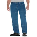 Dickies Men's Relaxed Fit Workhorse Jean, Stone Washed Indigo Blue, 32W x 34L