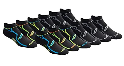 Saucony Men s Multi-Pack Bolt Performance Comfort Fit No-Show Running Socks, Black (12 Pair), Shoe Size 8-12 UK