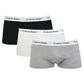 Calvin Klein Men's Cotton Stretch Low Rise Trunk 3 Pack, Black/White/Grey, X-Large