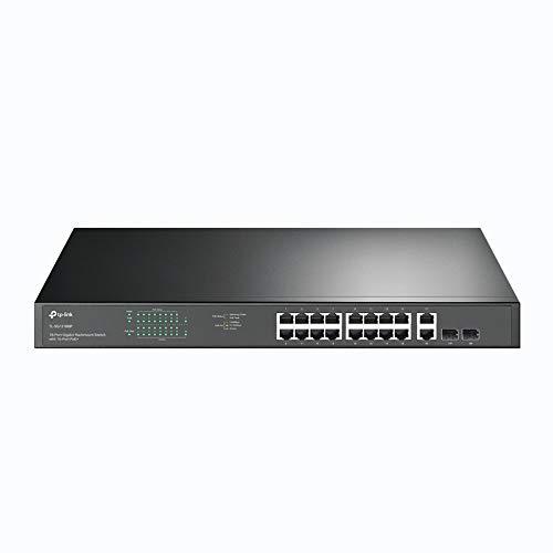 TP-Link 18-Port Gigabit Rackmount Multi-Purpose PoE Switch with 16 PoE+, 250 W Budge, Gigabit Ports, Plug & Play, No Configuration Required, Metal Casing, Energy Power Saving (TL-SG1218MP)