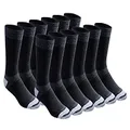 Dickies Men's Dri-tech Moisture Control Max Full Cushion Crew Socks Multipack, 3.0 Full Cushion Black (12 Pairs), 6-12