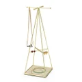Umbra 299485-221 Prisma Jewelry Stand and Necklace Holder, Brass Accessory Organization 14-1/4 inches tall