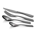 Stanley Rogers 50423 Soho Onyx 56 Piece, premium stainless steel cutlery set, durable flatware for 8 persons, mirror finished silverware in gift box (colour: black), quantity: 1 set, 56 pieces