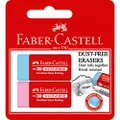 Faber-Castell Dust-Free Erasers, Blue & Pink Medium – Blister Pack of 2 (82-187194)