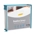 LUCID Premium Rayon from Bamboo Jersey Mattress Protector - Ultra Soft - Waterproof -White Twin