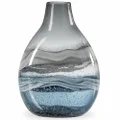 Andrea Glass Vase by Torre & Tagus | Blue Vases for Decor | Colored Glass Vase Made for Living Room, Home Office | Ocean Decor Flower Vase | Coastal Decor Blue Vase for Entryway Table | 11" Tall Blue