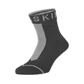 SEALSKINZ Unisex Waterproof All Weather Ankle Length Sock With Hydrostop, Black/Grey, X-Large