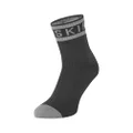 SEALSKINZ Unisex Waterproof Warm Weather Ankle Length Sock with Hydrostop, Black/Grey, Small
