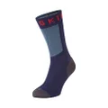 SEALSKINZ Unisex Waterproof Warm Weather Mid length Sock with Hydrostop, Dark Blue, Medium