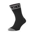 SEALSKINZ Unisex Waterproof Warm Weather Mid length Sock with Hydrostop, Black/Grey, Large