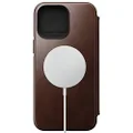 Nomad - Modern Horween Leather Folio Case - Compatible with Apple iPhone 14 Pro Max - Brown