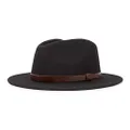 BRIXTON Men's Messer Medium Brim Felt Fedora Hat, Black, Medium