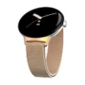 HASDON Metal Magnetic Band Compatible with Google Pixel Watch Band for Women Men, Stainless Steel Mesh Adjustable Strap Wristband Loop Replacement for Google Pixel Watch2/1, Rose Gold